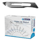 Hojas P/ Bisturí No. 10 Alto Carbón Hergom 100 Piezas