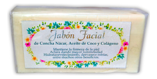 Jabón Natural Concha Nacar Coco Colágeno 100gr Crema Rosita