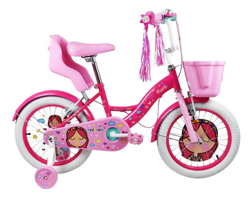 Bicicleta Monk Pintarela Niña Rodada 16 Color Rosa