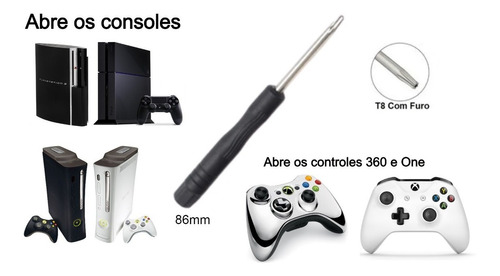 Chave Torx T8 Com Furo Pra Abrir Ps5 Ps4 Ps3 Xbox  