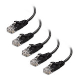 Paquete De 5 Cables Ethernet Snagless Cat 6, Cat6 Delga...