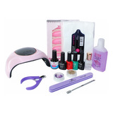 Kit Para Esmaltado Permanente De Uñas Basico + Lámpara 54w