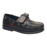 Zapato Nautico Con Velcro Colegial Marcel 27 Al 40 (art501n)