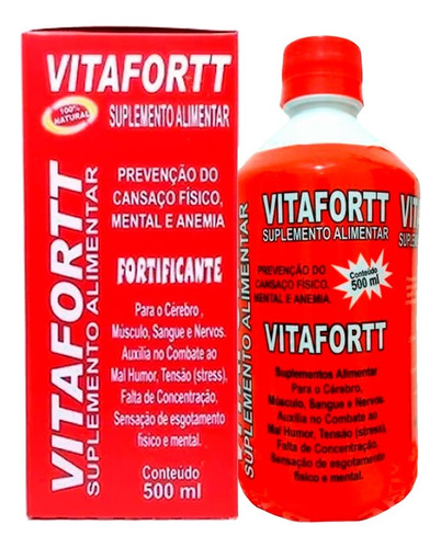 Garrafa Suplemento Alimentar Vitafortt 500ml Chá Natural