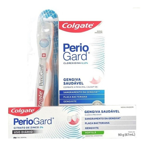 Kit Colgate Periogard Encias Sanas Cepillo Enjuague Y Pasta