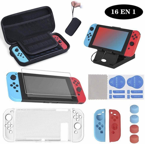 Kit De Acessórios Com Estojo Para Nintendo Switch 16-em-1