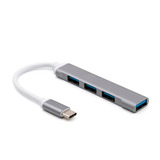 Hub Tipo C Usb 3.0 4 Portas Usb 3.0 Mouse Teclado Headset