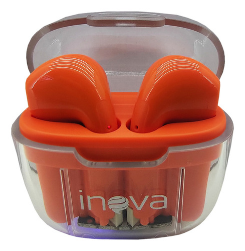 Fone De Ouvido Bluetooth Sem Fio Tws In-ear Auricular Inova Cor Vermelho