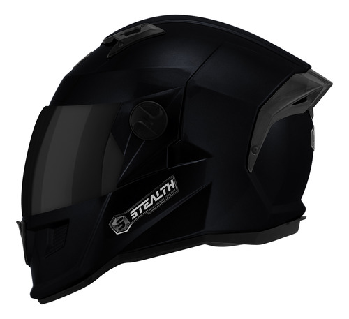 Capacete De Moto Stealth Solid Brilhante Viseira Fumê