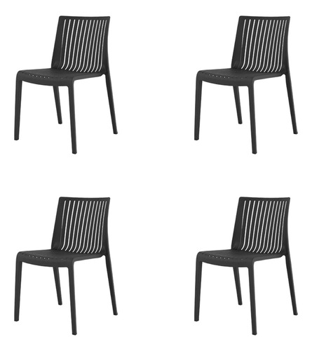 Silla Moderna Para Comedor Terraza De Polipropileno Set De 4