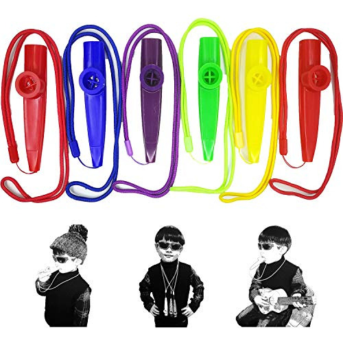 6pcs Kazoos Plásticos Con Cordones, Instrumentos Musicales,