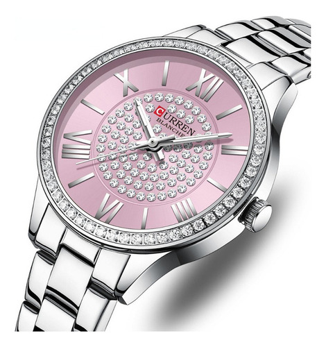 Reloj Impermeable De Cuarzo Con Diamantes Curren Para Mujer