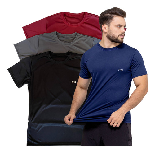 Camisa Academia Kit Com 3  Treino Corrida Moda Fitness