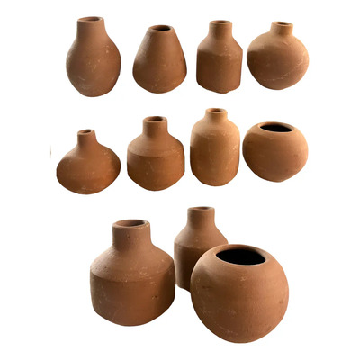 50 Jarrones 15cm D Barro Para Centro De Mesa Decorar Eventos Color Marrón Geométrico | Envío gratis