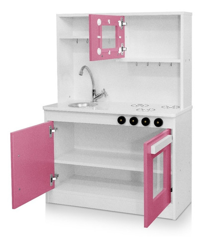 Cozinha Infantil Perfeita Rosa De Brinquedo Para Menina Mdf