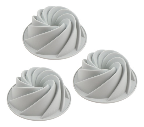 Set X3 Molde Silicona Mini Budinera Savarin Flanera Espiral 