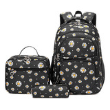 Conjunto De 3 Piezas Mochila Daisy Repelente Al Agua