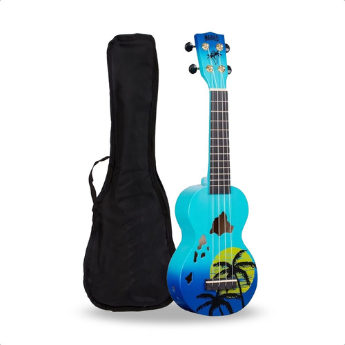 Ukelele Electroacustico Soprano Diseño Mahalo + Funda + Pua