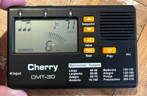 Metrónomo Afinador Cherry Cmt-30 Funcionando Perfeitamente