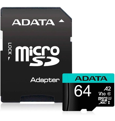 Memoria Micro Sdxc 64gb Adata Clase 10 Video 4k V30 A2