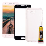 Kit Tela Compatível Galaxy J5 Prime + Case + Película + Cola