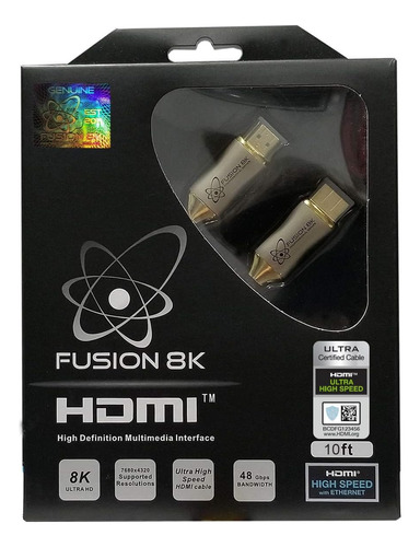 Fusion8k Hdmi 2.1 [certificado] El Cable Admite 8k Y 4k Comp