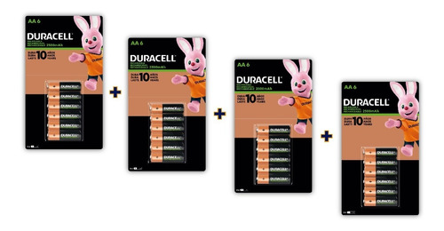 Pila Aa Recargable Duracell Pack 24 Baterías 2500 Mah 1.2v