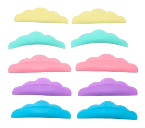 Bob De Silicone Pads P/ Lash Lifting Cílios - 5 Pares Colors