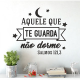  Adesivo De Parede Decorativo Frase Salmos Aquele Que Guarda