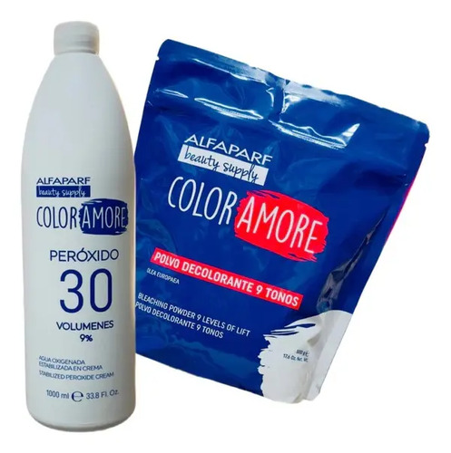 Decolorante En Polvo 9 Tonos Color Amore 500g + Peroxido 1lt