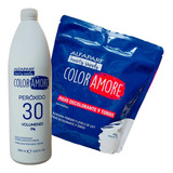Decolorante En Polvo 9 Tonos Color Amore 500g + Peroxido 1lt
