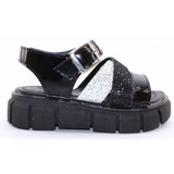 Sandalias Nena Niña Plataforma Glitter Hebilla Aura Carg