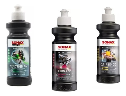 Kit Pulidores Sonax Cut Max + Cut Finish + Perfect   250ml