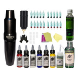 Kit Para Tatuar Completo Rocket 2 Inalambrico Tinta Cartucho