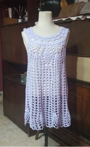 Vestido Playero Tejido Al Crochet