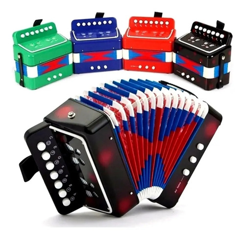 Sanfona Acordeon Gaita Infantil 3 Baixos Brinquedo Crianças