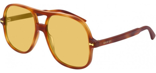 Gucci Gg0706s 005 New Aviator Ambar Carey Amarillo