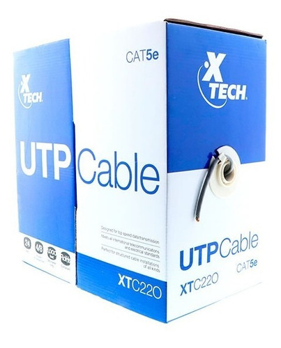 Cable Utp Cat5e Lan Caja 305m Xtech Gris / Tecnocenter