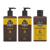 Kit 2x Balm E 1x Shampoo Para Barba Lemon Bone Don Alcides