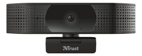 Webcam Camara Web Trust Teza 4k Uhd Microfono Dual Tripode Color Negro