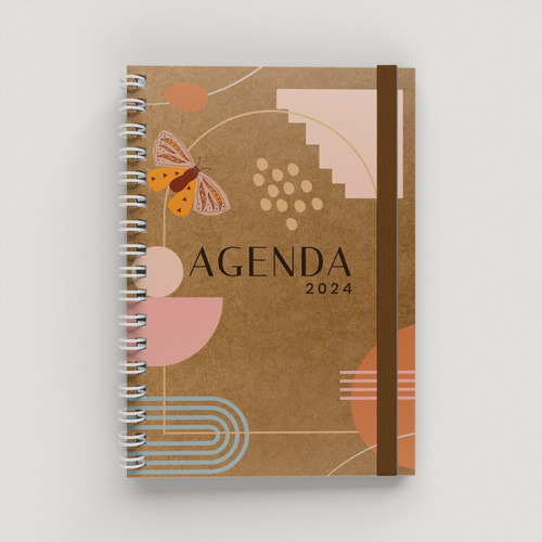 Agenda Semanal 2024 Ecologica Tapa Dura A5 + Sobre + Sticker