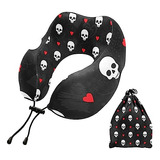 Susiyo Almohada De Viaje Halloween Calaveras Corazones Almoh