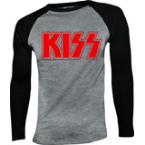 Camiseta Kiss Manga Larga Camibuso Raglan