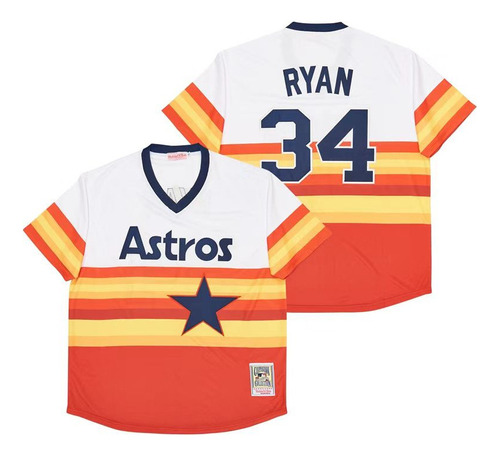 Houston Astros #34 Nolan Ryan Jersey 1980 Retro