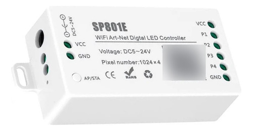 Sp801e Controladora Pixel Led 4 Canales Wifi Y Bluetooth