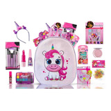 Kit Completo De Maquiagem Infantil Com Tiara E Mochila