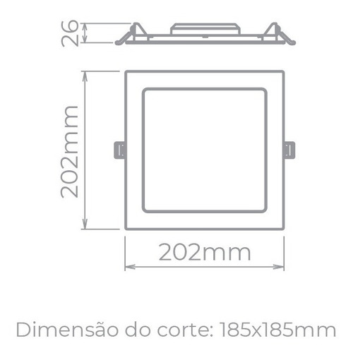 Painel Led Embutir Slim 18w 4000k 20,2x20,2 -stella 9953q/40 Cor Branco 110v/220v