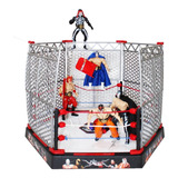 Kit Lucha Libre  Con 4 Luchadores ,accesorios, Ring De Jaula