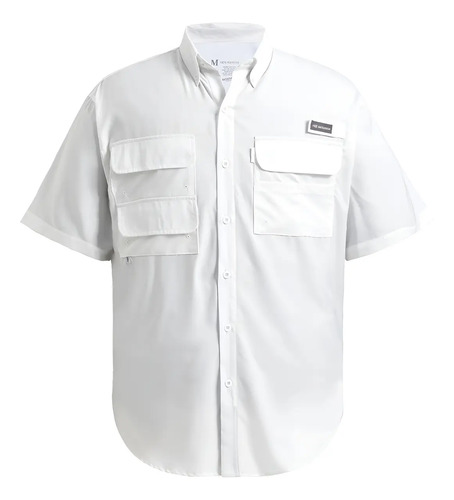 Camisa Pesca Tipo Columbia Manga Corta Bassdash Fps50 Blanca | Envío gratis