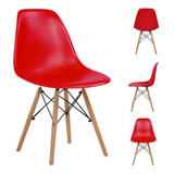 Kit De 4 Sillas Tipo Eames Comedor Hogar Color De La Estructura De La Silla Rojo